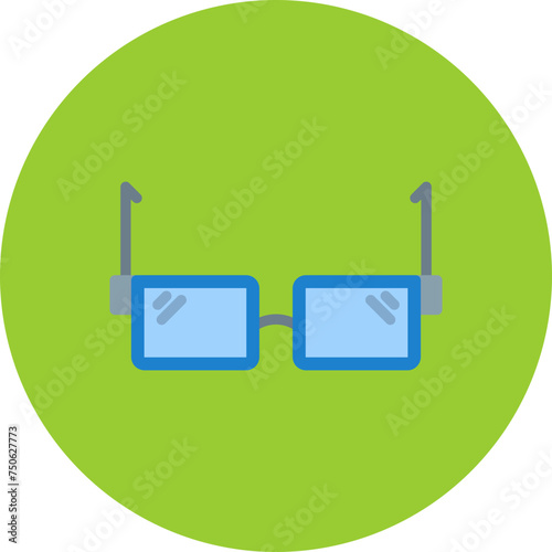 Safety Glasses Flat Circle Icon