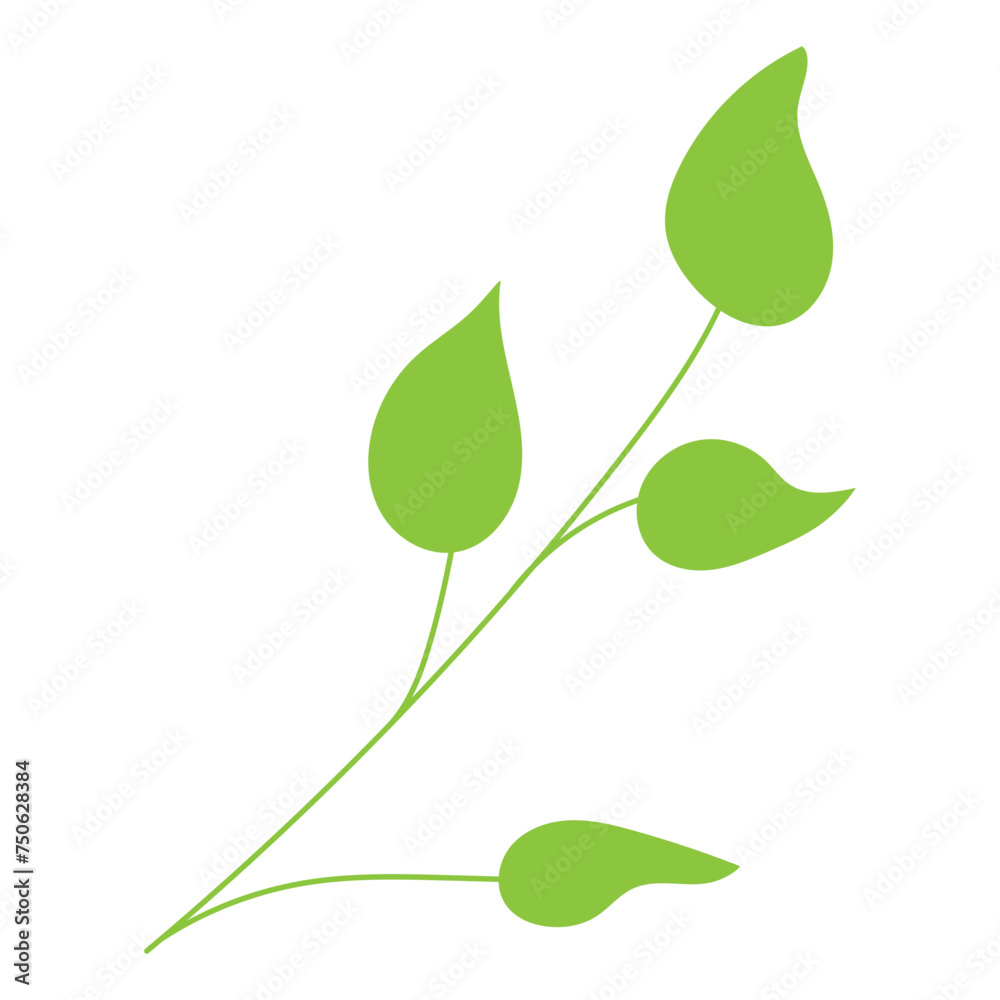 Leaf plant element for beautiful design. Simple form. Vector drawing.