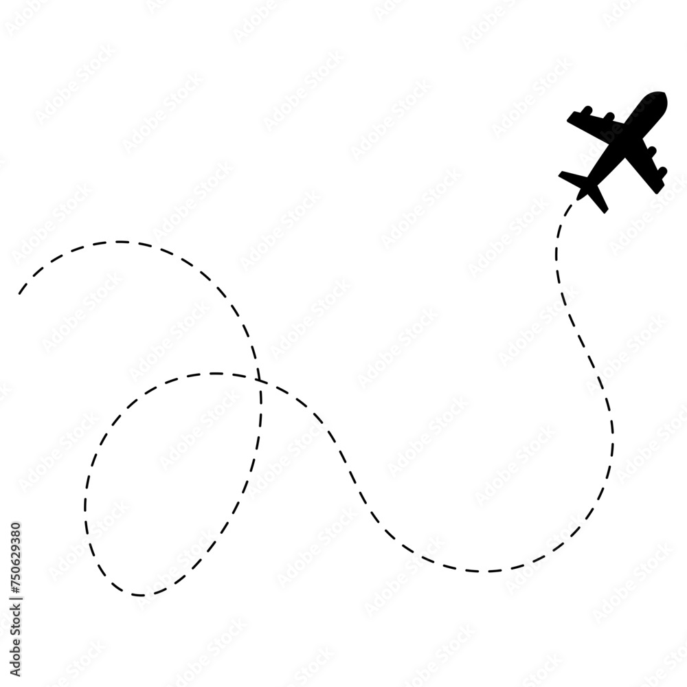Airplane Dotted Line Airplane Dotted Line