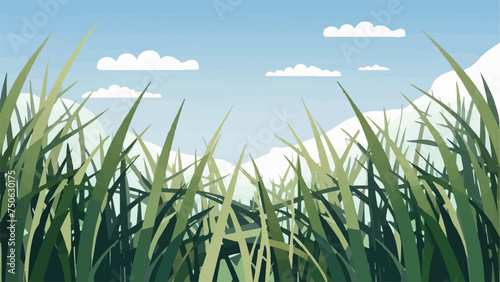 Flat Design Vector Illustration of Grass 