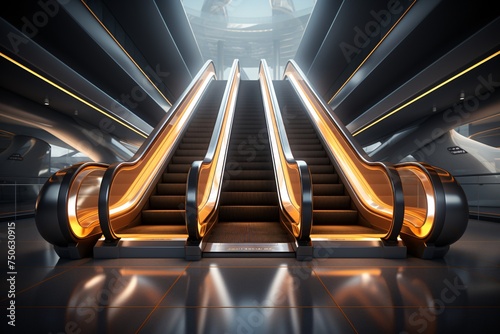 a escalators in a building