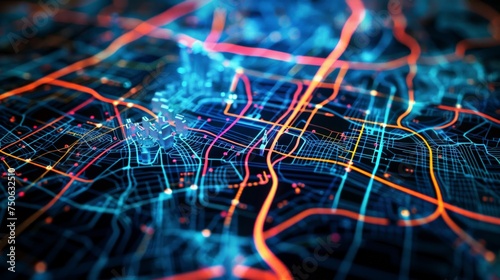 Urban mapping of a city transportation routes