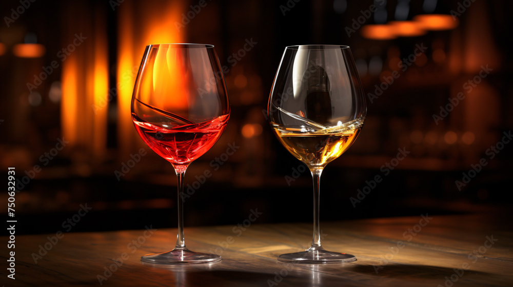 Concept alcohol glass  beautiful glass wine restaurant
