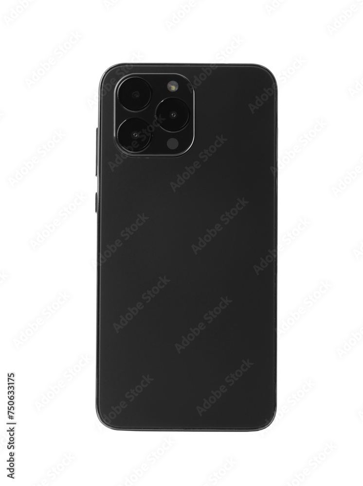 One new modern smartphone isolated on white One new modern smartphone isolated on white