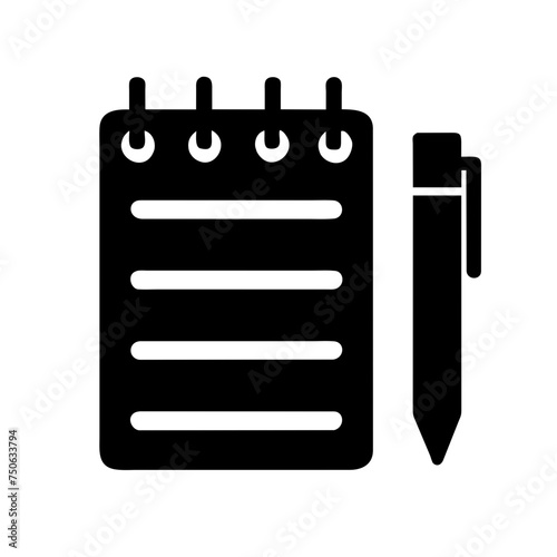 A notebook icon with a to do list and a pen next to it