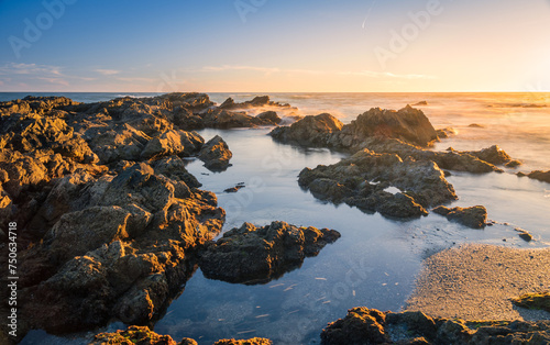 Very nice sunset near Mijas, Cala de Mijas, Malaga, Costa del Sol, Spain.