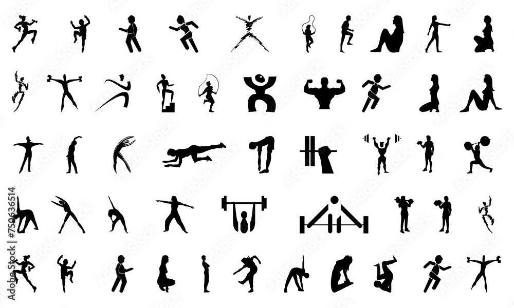 Gym and workout icon collection