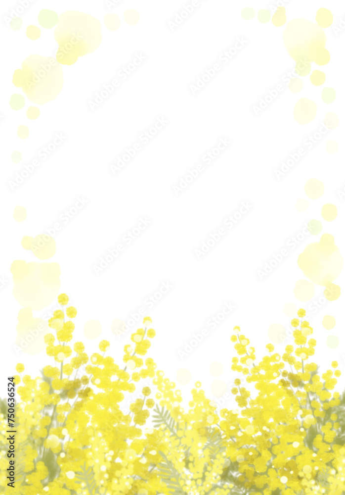 ミモザの背景フレーム