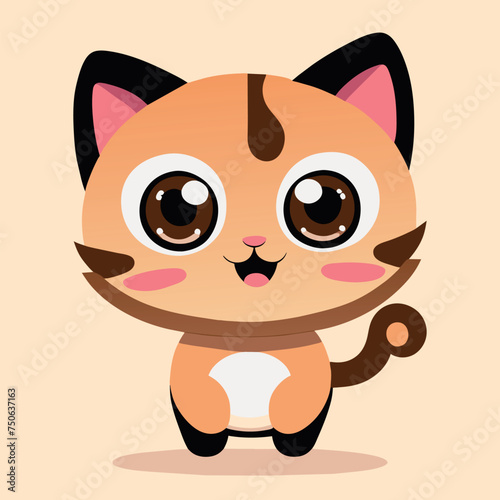 mose man cat have big shining eyes  so cute kawaii style vector  vector illustration kawaii