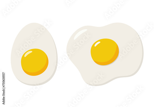 Vector eggs. Flat design. Vector illustration. Isolated on a white background. 