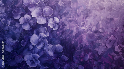 Shimmering texture with flowers in ethereal lavender and midnight indigo tones photo