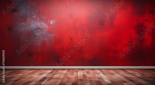 a red wall in a room
