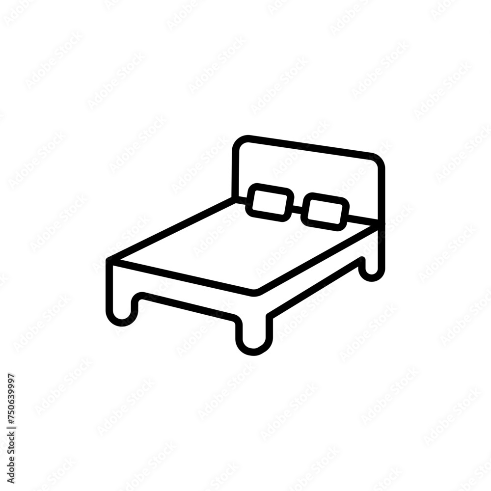 Bed outline icons, minimalist vector illustration ,simple transparent graphic element .Isolated on white background Bed outline icons, minimalist vector illustration ,simple transparent graphic element .Isolated on white background