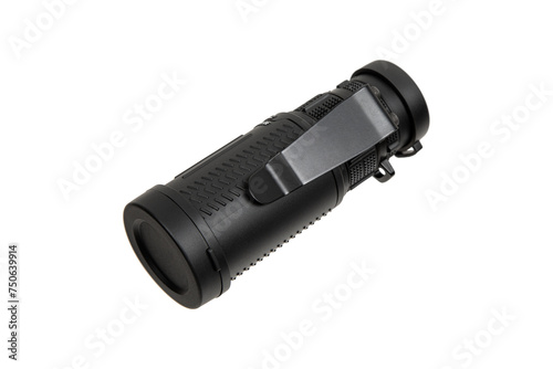 Optical monocular. Spotting scope perfect optical equipment for sport, tourism, hunting, wildlife and astronomy zooming. Isolated on white back