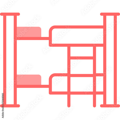 Bunk Bed Line Fill Icon