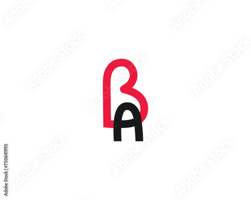 creative letter BA or AB logo design vector