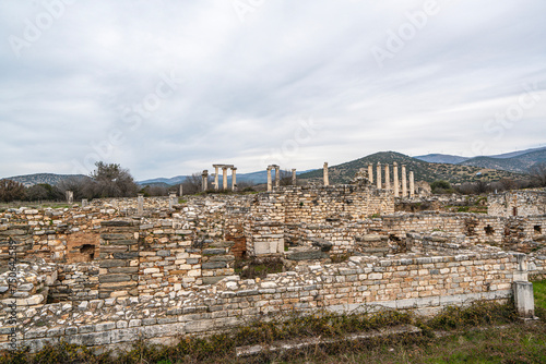Scenic views from Afrodisias which was a small ancient Hellenistic city in the Caria, was named after Aphrodite, the Greek goddess of love in Aydın, Turkey