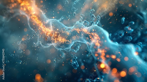 Dynamic Abstract Background with Biological Fluid Flow and Particles