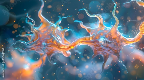 3D Animation of Neuron in Hyper-Realistic Water Style