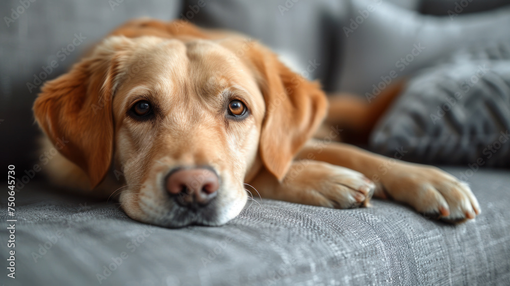 a sad dog lies with its head down a sad dog lies with its head down