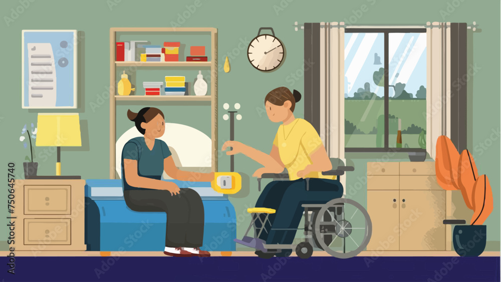 Abstract Vector Illustration of Elderly Care Facility: Nursing Home, Residential Care Concept 