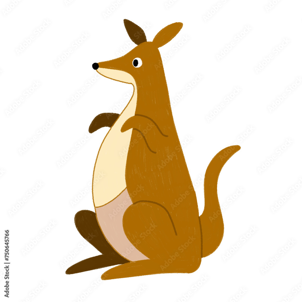 Handdrawn Animal Illustration - Kangaroo Handdrawn Animal Illustration - Kangaroo