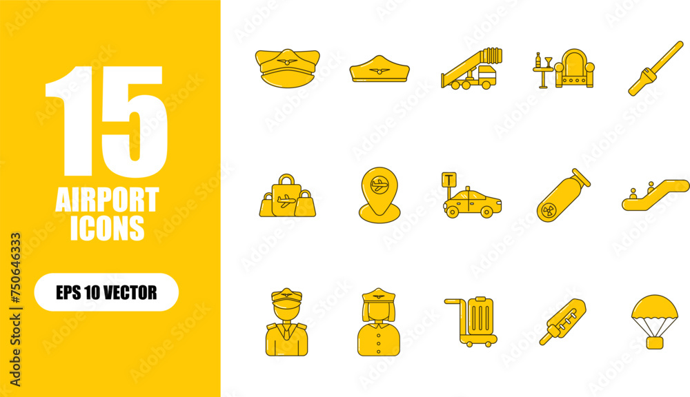 Fototapeta premium Airport Icon Collection