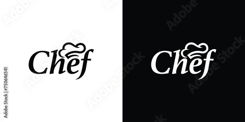 Creative Chef Hat Logo. Symbol Text Font Letter Typography Logo Icon Symbol Vector Design Template. photo