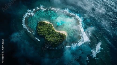 Shaped Island in Turquoise Waters