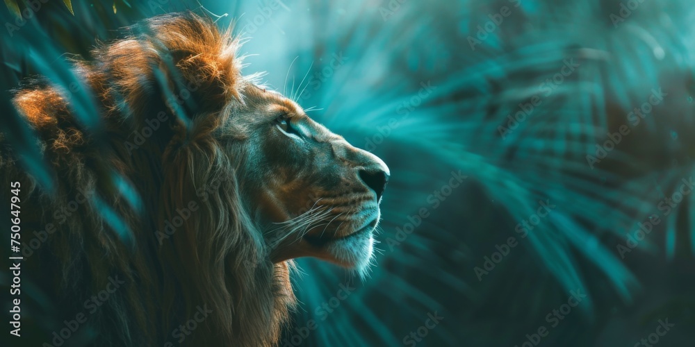 Naklejka premium close up of a lion