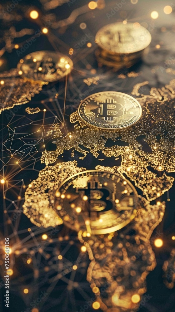 Globalization of cryptocurrency digital coins network spanning the globe finance future