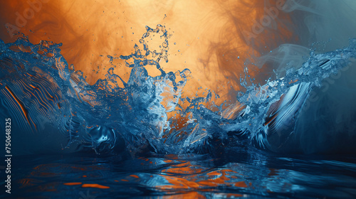 Paint dissolved in water abstract art picture background
 photo