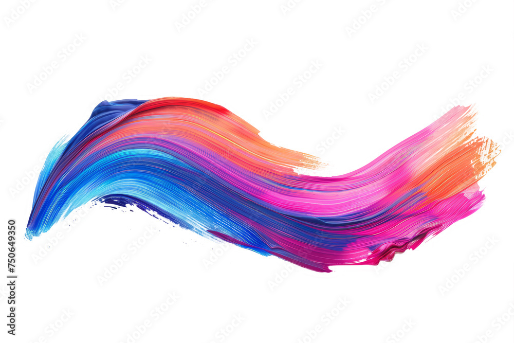 bright wavy colorful brush strokes isolated on white background bright wavy colorful brush strokes isolated on white background