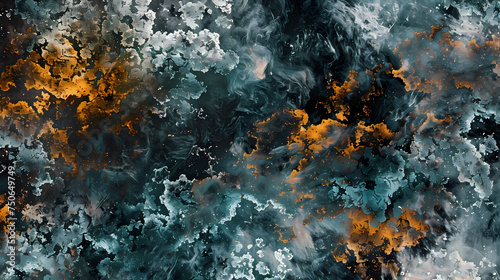 Abstract Artistic Texture With Vivid Orange and Teal Hues © Artistic Visions