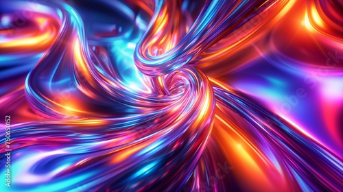 Abstract Swirling Neon Colors . Background with lights and colors blending together.