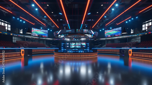 virtual sports news studio with