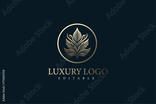 The luxury leaf logo : for corporate identity, or for business.