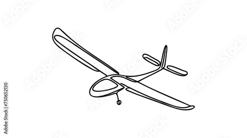 Continuous line art or One Line drawing Air gliding for vector illustration, extreme sports