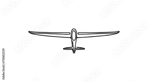 Continuous line art or One Line drawing Air gliding for vector illustration, extreme sports