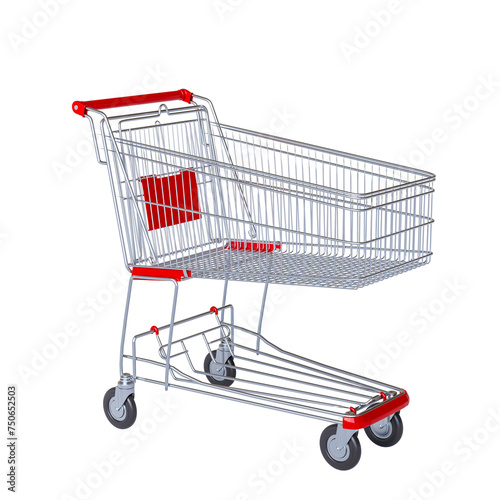 Bild auf Leinwand Empty shopping cart on white background