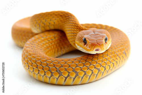 Beautiful colorful fancy snake On a white background.