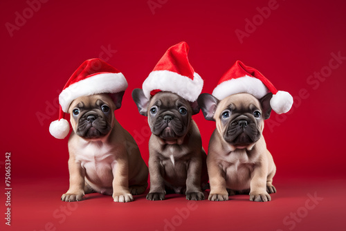 A Group of Baby Dogs Celebrating Christmas – Perfect for Spreading Holiday Happiness! © ShadowHero