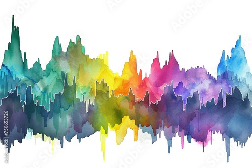 Stock Market Indices water color style,isolate on white,Clip art photo