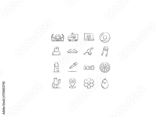 illustration of a set of icons