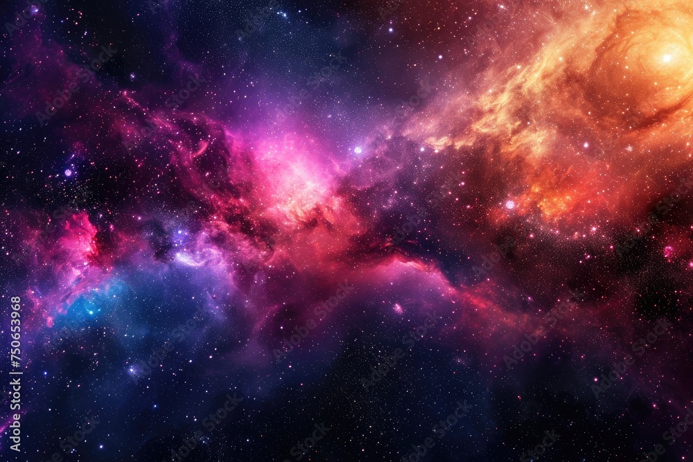 Colorful galactic exploration with vivid palette