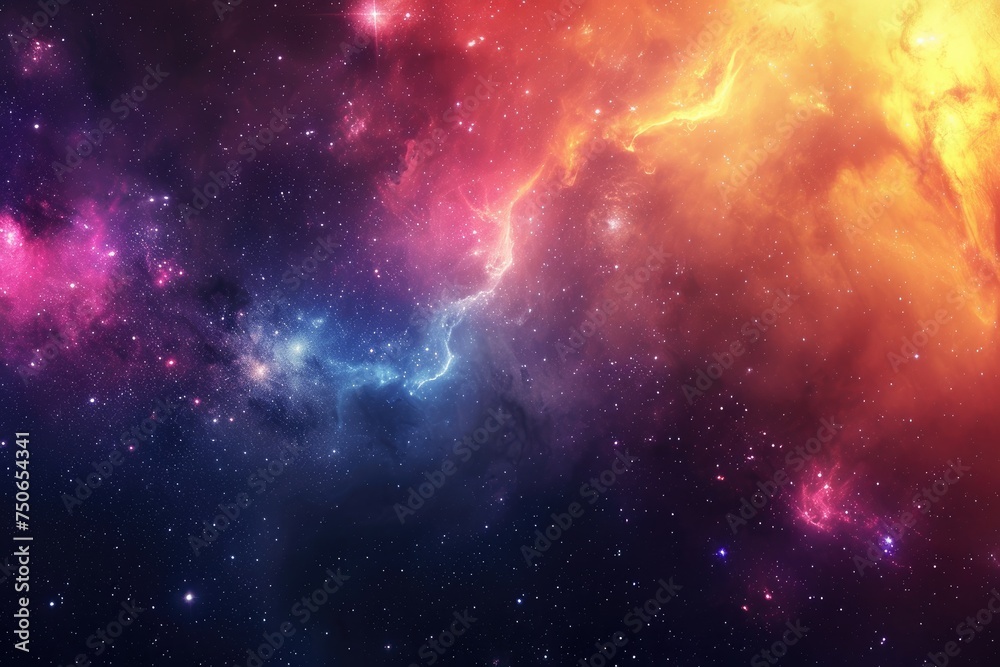 Mesmerizing space illustration with vivid palette