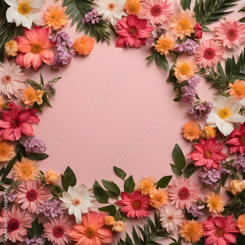 Wallpaper Mural Flowers background with blank copy space Torontodigital.ca