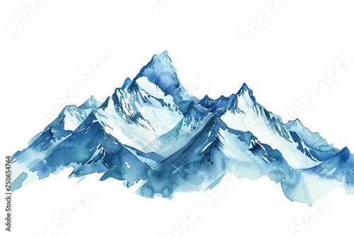 Rocky Mountains water color style,isolate on white,Clip art