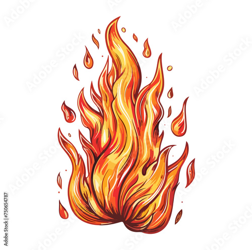fire flames vector illustration