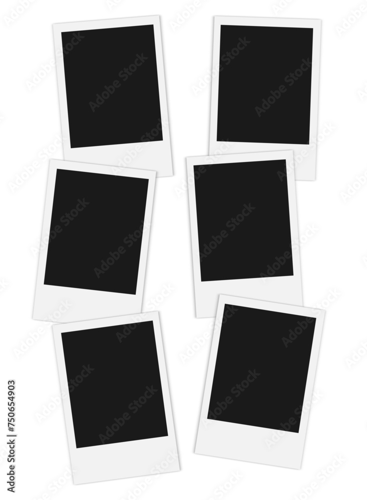 set of polaroid photo frames on transparent background set of polaroid photo frames on transparent background